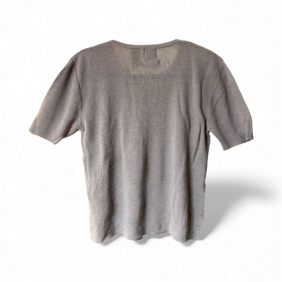 I.V.Y. Vintage Hand Embroidered Short Sleeve Button-Up Cardigan Pink Women's SP - Picture 2 of 6